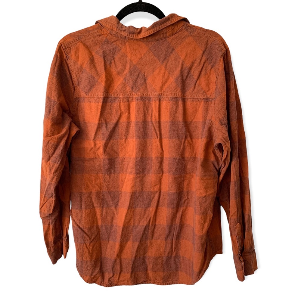 Universal Thread Orange Brown Relaxed Button Down… - image 2